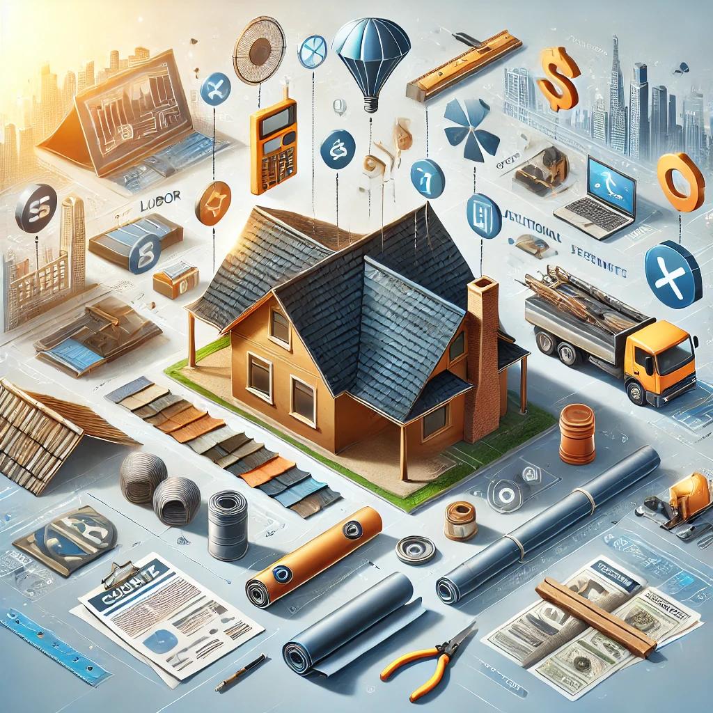 An informative graphic illustrating the cost of a new roof